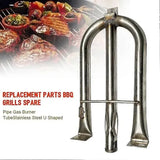 U Shaped Gas Grill Burner Tube Stainless Steel Adjustable Universal Replacement for Gas Grills V1189-LC-HW-00439