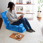 SOGA 4X Floor Recliner Folding Lounge Sofa Futon Couch Folding Chair Cushion Blue LOUNGECHAIRBLUEX4