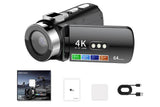 4K Video Camera Camcorder 64MP Vlogging Camera With 28X Digital Zoom for YouTube - Standard Version V1263-JX-6755