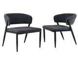 Artiss Dining Chairs Set of 2 Linen Fabric Soft Upholstered Chairs Charcoal DINC-KJ-7016-CHX2