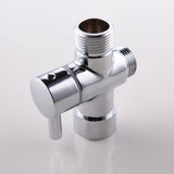 3-way T-connector with shut-off valve for bathroom, 7 x 7 Overall Size, 1 x 3 Overall Size, V1189-LC-LY-00074