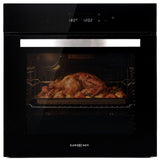 EUROCHEF 60cm 10 Function Built-In Electric Wall Oven, 80L Air Fryer Water Clean Fan Forced Pizza V219-COKOVNEC8A2A