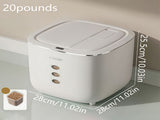20LB Sealed Pet Food Storage Container Heavy-Duty Square PP Dispenser with Flip Lid, Easy to V1102-CWXSP002
