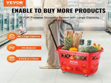 Shopping Baskets, 6PCS, 39L Shopping Carts with Handles, Plastic Rolling Shopping Basket with V952-GXLGSGWLGXLG01IDOV0
