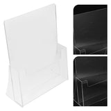 Transparent Acrylic Brochure Display Stand, Space-Saving Desk Organizer for Home, Office, Compatible V1366-AZ2-W-11318