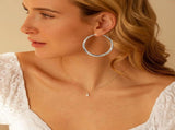 S925 Sterling Silver Hoop Earrings for Women, Lightweight Hypoallergenic Large Silver Hoops, 30 mm V1237-MS-724-149