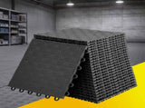 Giantz Garage Floor Tiles Interlocking PP Flooring 25PCS 30x30cm Black GFT-30X30-25P-BK