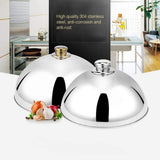 Stainless Steel Cloche Food Cover Dome Serving Plate Dish Dining Dinner for Home Kitchen Restaurant V1294-YM0717-10102189