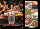 2-Pack Rolling Grill Baskets 304 Stainless Steel with Removable Wooden Handle for Vegetables and V1188-MS-710-136