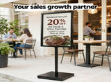 A1 Frame Pedestal Sign Holder Poster Stand Display Board Double Sided 60x90cm SIB-H165-A1-BK