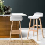 Artiss 4x Bar Stools Wooden Stool White BENT-C-077-WHX4