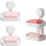 3 Pack Suction Cup Soap Dishes, Removable Drill-Free Bar Soap Holders for Shower Walls, Bathrooms, V1189-LC-AMZ-00271