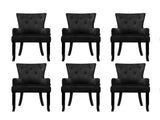 6x Artiss Dining Chairs Velvet French Provincial Armchair Black UPHO-D-DIN116-VEL-BKX6