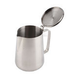 Stainless Steel Coffee Cup Mug Milk Frothing Pitcher Jug with Lid for Latte Coffee Art V1294-YM0727-JY11414-06