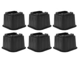 6Pcs Furniture Risers Multifunction 5in Height Black Plastic Furniture Leg Extender for Office Home V1294-YM3114220096911-0421