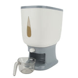 Household Rice Dispenser Large Capacity Automatic Rebound Food Grain Storage Container with Cup Grey V1294-YM0716-3118220094012