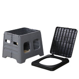 Grey Portable Folding Outdoor Toilet with Lid - Heavy Duty 150kg Capacity V888-ELOSUNG12905