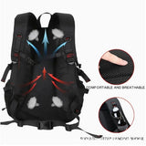 Blue 40L Large Capacity Travel Backpack - Water-Resistant Hiking Rucksack with USB Charging Port V888-ELOSUNG33673