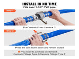 Backwash Hose, 2 in x 50 ft, Heavy-Duty PVC Flat Pool Discharge Hose with Aluminum Camlock C & E V952-FCXRG250FTPVCM9TXV0