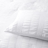 Accessorize Seersucker White 3 Piece Polyester Comforter Set Queen V442-HIN-COMFORTER-SEERSUCKER-WHITE-QS