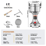 VEVOR 550g Commercial Spice Grinder Electric Grain Mill Grinder High Speed V952-DDDPSGWYMJ505541YV3