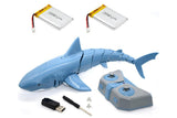2.4G Remote Control Shark Toy RC Simulation Shark for Swimming Pool Blue V1263-JX-7293-1
