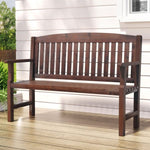 Gardeon Outdoor Garden Bench Wooden 2 Seater Lounge Chair Patio Furniture Brown ODB-4412B-BR