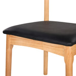 Artiss Dining Chair Rubber Wood Leather Seat Black MO-DIN-B-02-PU-BK