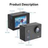 4K Sports Action Camera with WiFi Mini Cam Black V1142-LP1005006860819914
