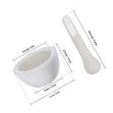 2 Sets Ceramic Pill Grinding Bowl and pestle Set with Stick, White Round Handmade Piece, Smooth V1192-AZ-W-21475