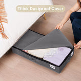 2-Pack -L- Under-Bed Storage Bins with Wheels, Foldable Flat Fabric Storage Containers for Clothes V1265-AU-461-L-BLACK-2