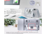Desk Snooze LED Digital Backlight Date Function USB Charge Alarm Clock Projector-Silver - Silver V1263-JX-387