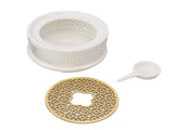 Teapot Warmer Tea Coffee Warmer Base Ceramic Heater with Spoon Lid and Candle Holder White V1294-YM0703-3118230130511