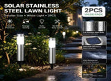 Small Silver Cool White Solar LED Garden Light 2Pcs V1221-XM-LB601-GM44