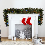 Christabelle 2.7m Christmas Garland with LED Lights Glittery Gold Pine Mantle Decoration Orname 112_SENGG274