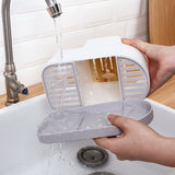 Plastic Kitchen Storage Rack with Drain Block for Flatware and Chopsticks Air Drying V1192-AZ-W-32543
