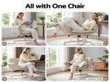 Artiss Criss Cross Chair with Wheels & Adjustable Armrests, Ergonomic Cross Legged Office Desk Chair OCHAIR-L-2018-BG