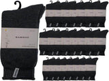 24 Pairs PREMIUM BAMBOO SOCKS Mens Heavy Duty Thick Work Socks BULK Cushion - Charcoal Grey V563-24BBSOX-CHRCLGRY-SIZE7-11