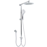 WELS Chrome 9" Rainfall Dual Shower Head & Handheld Sliding Rail Wall Arm Round Set V1233-HR003M4CSC842SR0901
