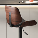 SERENIT European Wooden Modern Bar Stools Bistro Stool with Rotating and Aerodynamic V255-SE-BS5518-BLACK