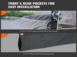Dump Truck Mesh Tarp, 7 x 14 ft, PVC Coated Black Heavy Duty Cover with 5.5" 18oz Double Pocket, V952-KCPVC7X1418OZ9JB4V0