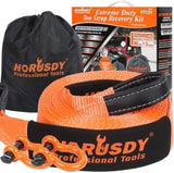 Heavy Duty 9.1M Recovery Tow Straps Snatch Kit - 32,000 LBS Break Strength with D-Ring Shackles for V465-97131-AU-5