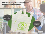 1000x Medium Reusable Plastic Singlet Shopping Bags 80% Recycled 38UM Compliant V238-SUPDZ-40993006780496