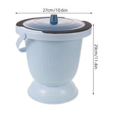 Portable Plastic Bedside Container with Lid - Toilet for Elderly, Disabled, and Home Care Use V1370-AZ4-08631