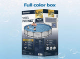 Bestway 427CM Swimming Pools Steel Above Ground Round Backyard Pool Set White BW-POOL-R-427-56597