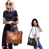 Dark Brown Fashionable Soft Leather Women's Handbag, Large Capacity Shoulder & Crossbody Tote, V888-ELOSUNG13062