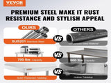 30x12x34 Inch Stainless Steel Work Table 3-Stage Adjustable Shelf with 4 Wheels Heavy Duty V952-CFGZT30X12X34YC01V0