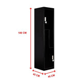 Black Two-Door L-shaped Office Gym Shed Storage Lockers V63-835101