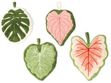 4Pcs Leaf Shaped Hand Towels Long Lasting Durability Water Absorption and Quick Drying Performance V1366-AZ2-W-15069