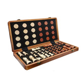 Social Hike Wooden Chess & Checkers 2 in 1 Magnetic Travel Foldable Board Game V238-SUPDZ-41113523159120